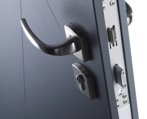 Gros plan serrure de Porte Blindée Fichet pour maison à Paris 18